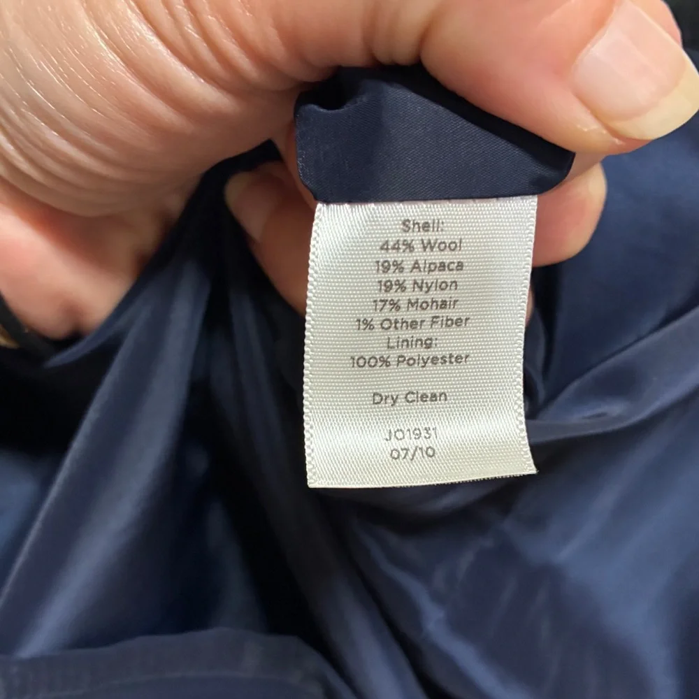 Talbots Wool/Mohair Plaid Skirt, Size 14 Petite, Navy & Green, Fully Lined, EUC